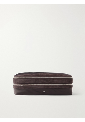 Anya Hindmarch - Suede-trimmed Shell Cosmetics Case - Brown - One size