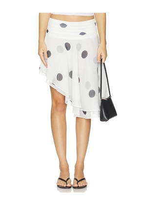 LIONESS Legacy Midi Skirt in White. Size XXS. Also in XS, S, M, L, XL.