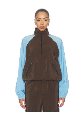 La Ligne Half Zip Windbreaker in Brown. Size S. Also in XS, M, L, XL.