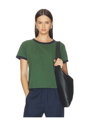 LESET Margo Ringer Tee in Green. Size XS. Also in S, M.