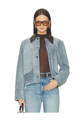 Veronica Beard Walters Cropped Barn Jacket in Slate. Size XS. Also in S, M, L.