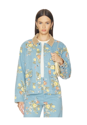 Veronica Beard Leighton Jacket With Cord Collar in Blue. Size XS. Also in S, M.