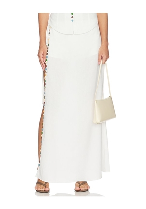 Yellow The Label Romy Linen Skort in White. Size S. Also in XS, M.