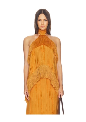 Yellow The Label Jones Fringe Top in Orange. Size S. Also in M.