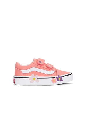 Vans Kids Old Skool V Flower Sneaker in Pink. Size 11. Also in 12, 13, 1.