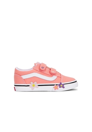 Vans Toddlers Old Skool V Flower Sneaker in Pink. Size 5. Also in 6, 7, 7.5, 8, 8.5, 9, 9.5, 10.