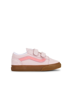 Vans Toddlers Old Skool V Sneaker in Pink. Size 7. Also in 7.5, 8, 8.5, 9, 9.5, 10.