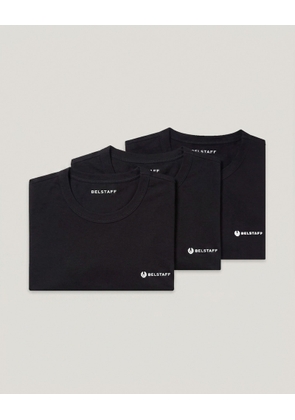 Belstaff Men's 3 Pack T-shirt Cotton Jersey Black Size 3xl