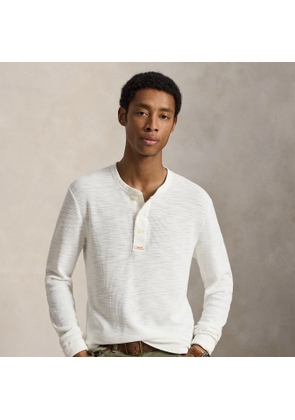 Waffle-Knit Henley Shirt