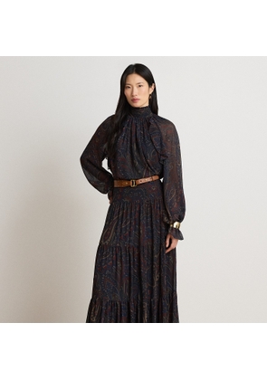 Paisley Georgette Tiered Maxiskirt