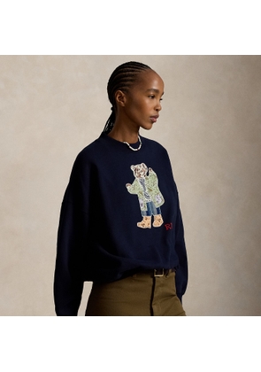 Patchwork Polo Bear Fleece Crewneck