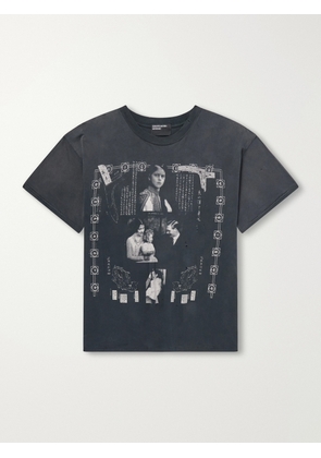 Enfants Riches Déprimés - The Little One's Parents Distressed Printed Cotton-Jersey T-Shirt - Men - Black - XS