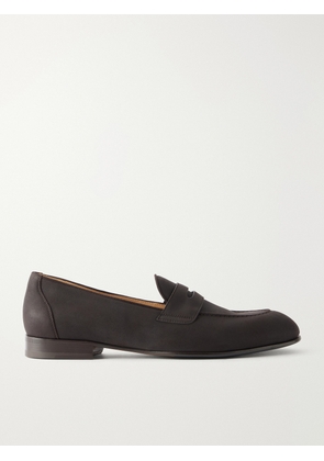 Brioni - Nubuck Penny Loafers - Men - Brown - UK 6