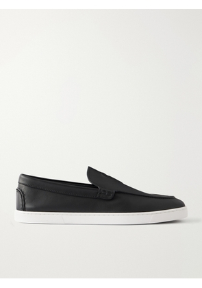 Christian Louboutin - NeoCL Logo-Embossed Leather Boat Shoes - Men - Black - EU 40