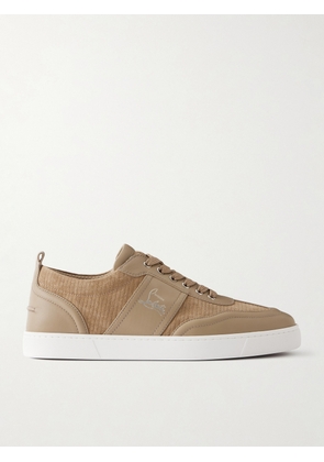 Christian Louboutin - Retero Leather-Trimmed Suede Sneakers - Men - Neutrals - EU 40
