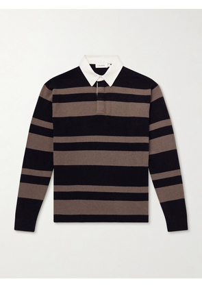 FRAME - Striped Wool and Cashmere-Blend Polo Shirt - Men - Black - S
