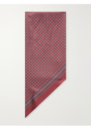 SAINT LAURENT - Printed Silk-Twill Scarf - Men - Red