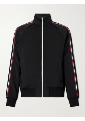 SAINT LAURENT - Logo-Detailed Striped Jersey Zip-Up Sweatshirt - Men - Black - S