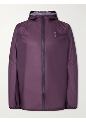 On - Logo-Print GuardTec™ Shell Hooded Jacket - Men - Burgundy - S