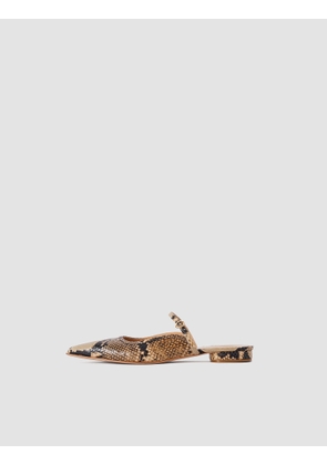 Parisa Snake Print Leather Ballerinas - 36