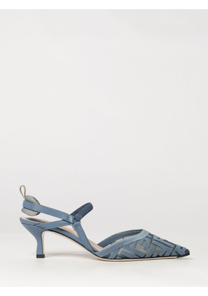 FENDI Colibrì Lite Slingback Pumps in FF Monogram Mesh with Mid Heel