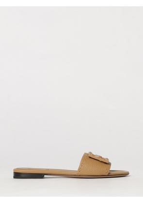FENDI Baguette Flat Calfskin Sandals with FF Monogram