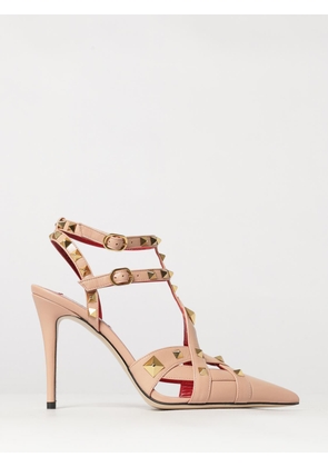 VALENTINO GARAVANI Studdy T-Strap Stiletto Heel Pumps in Goatskin Leather