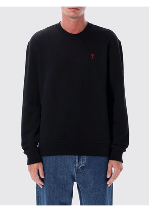 AMI PARIS Relaxed Fit Cotton Crewneck Sweatshirt with Contrast Embroidered Logo