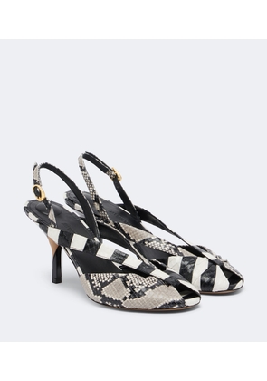 Jacquemus Poisson snake-effect leather slingbacks