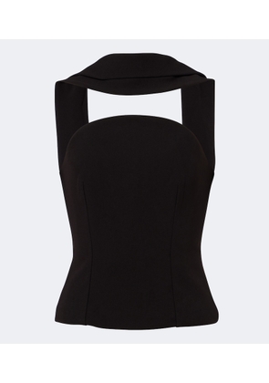 Roland Mouret Scarf-detail crepe corset top