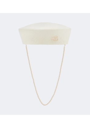 Ruslan Baginskiy Faux-pearl straw hat