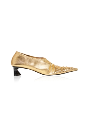 Stella McCartney Elsa Metallic Alter Mat Heeled Mules - Moda Operandi