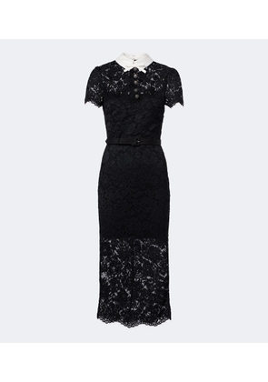Self-Portrait Belted lace midi dress