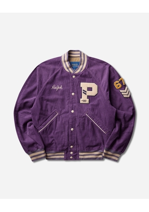 Men s Corduroy Letterman Jacket New Violet Washed