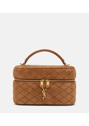 Saint Laurent Gaby Mini quilted suede vanity bag