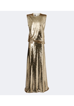 Monique Lhuillier Sequined embellished gathered gown