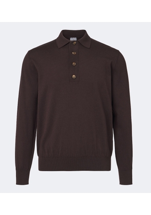 Eleventy Cotton and cashmere polo sweater