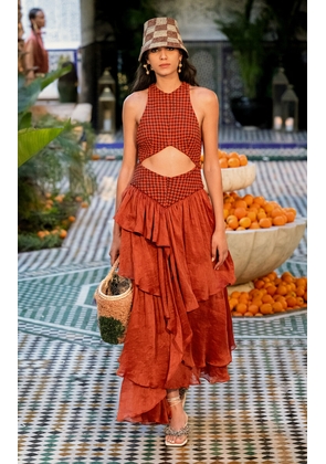 ALÉMAIS Sabi Cutout Linen-Silk Organza Gown - Moda Operandi