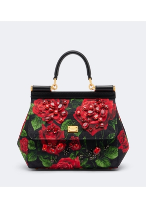 Dolce&Gabbana Sicily Small embellished floral top-handle bag