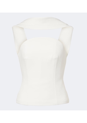 Roland Mouret Scarf-detail crepe corset top