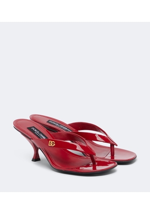 Dolce&Gabbana DG patent leather thong sandals