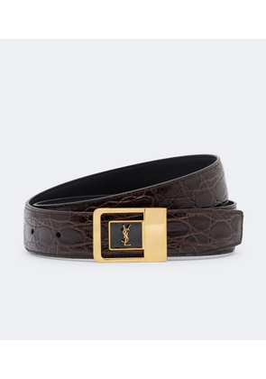 Saint Laurent La 66 croc-effect leather belt