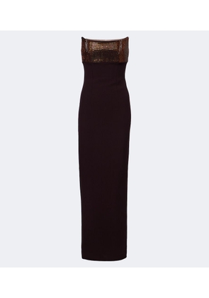 Roland Mouret Embellished paneled corset gown