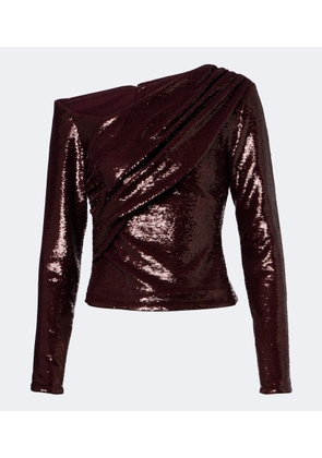Roland Mouret Draped sequined asymmetric top