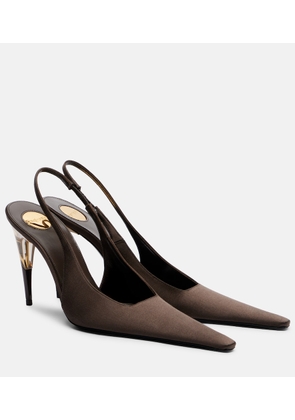 Saint Laurent Goya crepe satin slingback pumps
