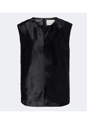 Loulou de Saison Juni pony-effect leather top