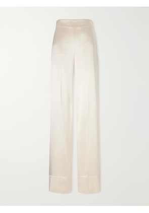 Joseph - Dijon Silk-satin Mid-rise Straight-leg Pants - Neutrals - FR 32,FR 34,FR 36,FR 38,FR 40,FR 42,FR 44