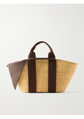 MUUÑ - Cotton-trimmed Raffia Tote - Neutrals - One size