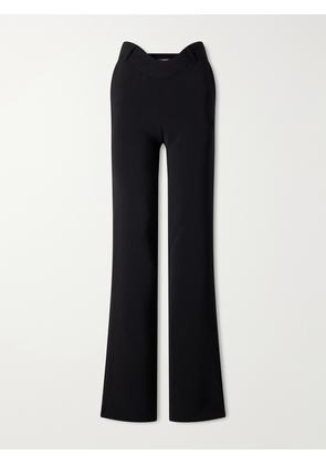 Jean Paul Gaultier - Wavy Crepe Mid-rise Wide-leg Pants - Black - FR 34,FR 36,FR 38,FR 40,FR 42
