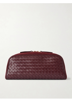 Bottega Veneta - Nodo Small Intrecciato Suede-trimmed Leather Pouch - Brown - One size